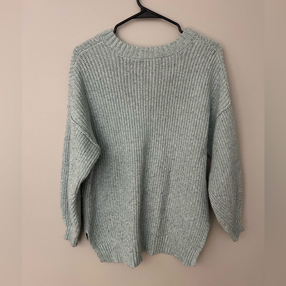 American Eagle Outfitters Knitted Crewneck Side Slit Comfy Cozy Lounge Sweater - Picture 2 of 8